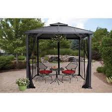 Better Homes Gardens Sullivan Ridge 8 X 8 Hard Top Gazebo With Netting Walmart Com Gazebo Gazebo Canopy Pergola With Roof