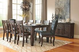 Ashley Trudell Dining Room 9 Piece Set Dark Brown Furniture D658 Round Dining Room Brown Dining Room Side Chair Dining Room