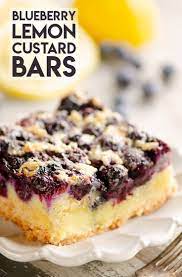 Blueberry Lemon Custard Bars Recipe Blueberry Lemon Recipes Lemon Custard Lemon Recipes