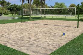 No vôlei de praia, a quadra é 1m menor que no vôlei de quadra, tanto no comprimento quanto na largura. Areia Para Quadra De Volei Ligue 21 96019 3617