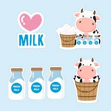 Choose from 50+ milk carton graphic resources and download in the form of png, eps, ai or psd. Little Cow And Milk Cartoon Cute Sticker Design 582913 Vector Art At Vecteezy