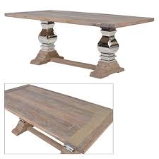 Was $850) reclaimed pine from rockingham park with metal band, wheels. Medium Refectory Farmhouse Dining Table With Metal Legs Furniture La Maison Chic Luxury Interiors