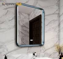 Sleek Modern Square LED Bathroom Mirror with Touch Control