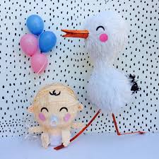Baby Shower Baby Stork Pinata For Gender Reveal Baby Shower Birthday Pinatas Baby Shower