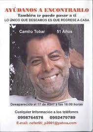 DesaparecidosEcuador CAMILO CARLOS ANTONIO TOBAR ABRIL desapareció el 17 de  abril 2012, alrededor de las 15h20, en Cumbayá