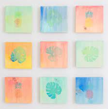 It's comfy, cozy, and can come in any color combination your heart desires! Diy Tropical Watercolor Art On Wood Erin Spain