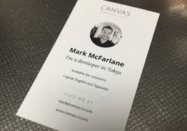 Translation of business cards into japanese. My Canvas Business Card By Mark Mcfarlane Canvas Tokyo Creative Platform