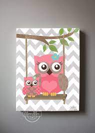 Pin By Vanessa Camilo On Cute Owl Canvas Art Whimsical Nursery Art Owl Canvas