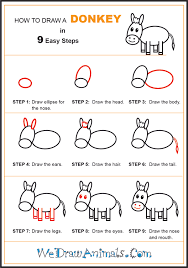How To Draw A Simple Donkey For Kids