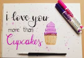 Handlettering Lettering Watercolor Cupcake Modernlettering Painting Kreativ Love You Pen
