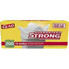 Glad 13 gallon trash bags support an active kitchen and. 0 12587 15931 6 Glad Quick Tie Tall Kitchen Trash Bags 13 Gallon 200 Count 15931