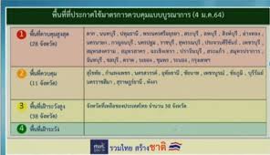1.พื้นที่ควบคุมสูงสุด (สีแดง) ได้แก่ อำเภอบางละมุง 2.พื้นที่ควบคุม (สีส้ม) ได้แก่ อำเภอเมืองชลบุรี Xeprzxr Agu5 M