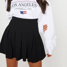 Pleated tennis skirts for women with pockets shorts athletic golf skorts activewear running workout sports skirt. Prettylittlething Skirts Black Pleated Tennis Skirt Poshmark