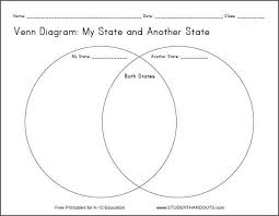 My State Venn Diagram Printable Worksheet For Grades 4 12 In 2020 Venn Diagram Venn Diagram Printable Worksheets For Kids