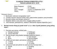 Maybe you would like to learn more about one of these? Download Soal Uts Pts Pjok Kelas Vi Semester 1 K13 Revisi 2018 Kumpulan Soal Pts