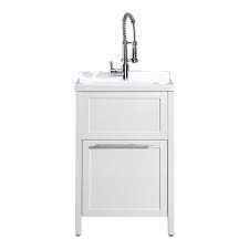 Schon Eleni All In One Kit 24 In X 22 In X 37 8 In Acrylic Utility Sink With Cabinet In White Mo 1067w The Home Depot Utility Sink Laundry Room Sink Sink Cabinet