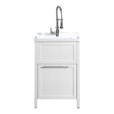 24 white laundry utility cabinet w/stainless steel sink and faucet combo. The Best Utility Sinks For Your Laundry Room Trubuild Construction