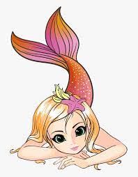 Watercolor cute cartoon mermaid listening to the music of the sea from a shell. Easy Cute Mermaid Drawing Hd Png Download Transparent Png Image Pngitem