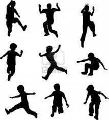 Silhouettes Of Children Jumping Vector Kids Silhouette Silhouette Art Silhouette Clip Art