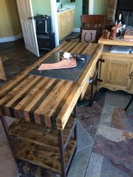 My New Leather Working Desk Homemade Butcher Block And Granite Diy Desk Plans Leather Working Diy Desk