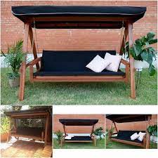 Porch Swing Bed Daybed Outdoor 3 Seat Canopy Convertible Bench Patio Bed Hammock Porch Swing Bed Porch Swing With Stand Porch Swing