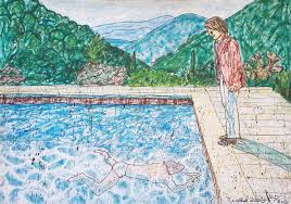 Grafiken bilder kunstwerke david hockney kunstwerk david hockney landschaften claes oldenburg jasper johns roy lichtenstein graffiti. Portrait Of An Artist Pool With Two Figures Ii Inspired By David Hockney Von Madsaki 2018 Editionen Artsper 887328