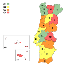 Write the 18 districts and the 2 autonomous regions of portugal. Mapa De Portugal Segundo Os Distritos Divididos Nos Quartis Dos I2pc Download Scientific Diagram