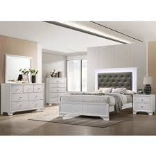 Twin bedroom sets include single beds, bunk beds, and transformable configurations. Rent To Own Crown Mark Inc 7 Piece Lyssa Queen Bedroom Set Frost At Aaron S Today