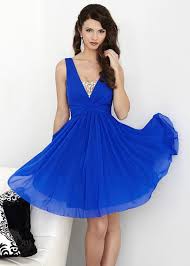 Short Electric Blue V Neck Sheer Beaded Insert Ruched Homecoming Dress Hannah S 27057 Homecoming Dresses Homecoming Dresses Short Backless Homecoming Dresses