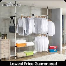 The trend has finally crossed the ocean and homeowners throughout the united states are embracing the idea of a closet space without doors. 2503 2 Korean Standing Pole Clothes Rack Open Concept Closet Walk In Wardrobe Shopee Singapore