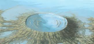 Image captionthe outer rim (white arc) of the crater lies under the yucatan peninsula itself, but the inner peak ring is. Chicxulub Crater Illustration Photograph By Spencer Sutton