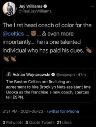 Udoka gained support from both stevens and celtics players, per wojnarowski's report. On63g7wuelnbcm