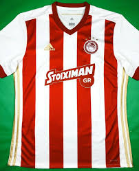 The rest of the shirt is all white apart from its adidas shoulder stripes. Adidas Olympiacos 2017 18 L Home Soccer Jersey Football Shirt Piraeus Top Greece Sportscards Com
