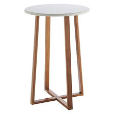Drew Bamboo And White Lacquer Tall Side Table In 2020 Tall Side Table Tall Coffee Table Habitat Furniture