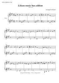 Elfen Lied Lilium Music Box Version Sheet Music Pdf Free Score Download