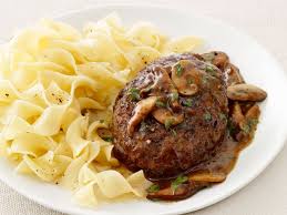 Smother Ground Beef And Sage Patties With A Mixed Mushroom Sauce And Serve With Egg Noodles For A Food Network Recipes Salisbury Steak Recipes Salisbury Steak