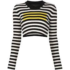 Black And White Striped Crop Tops Marc Jacobs Striped Sweater Black Long Sleeve Sweater Striped Jumper Long Sleeve Striped Top