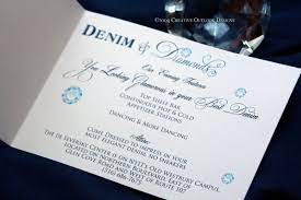 Creative Outlook Designs Denim And Diamonds Theme Invitation Wedding Dress Code Wording Wedding Invitations Wedding Invitation Wording Casual