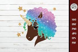 Download Black Afro Unicorn Cut File Printable Clipart Unicorn Svg 1155945 Cut Files Design Bundles