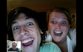 Skyping with Dad from Santa Barbara