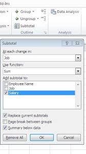 Subtotal Function Excel Data Analysis How To Remove Excel