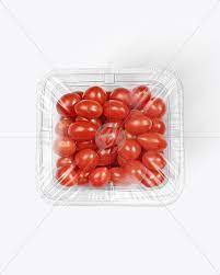 Download Clear Plastic Tray With Mini Grape Tomatoes Mockup In Tray Platter Mockups On Yellow Images Object Mockups