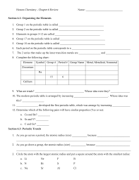 Organizing the periodic table worksheet answer key. Chapter 6 Review Sheet