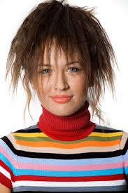 Retrato Arco Iris Interior Paz Relajada Mujer Luz Imagen de archivo