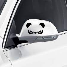 Angry Evil Panda Face Car Wing Door Mirror Stickers Decal Gift Birthday Black Panda Items Panda Baby Panda