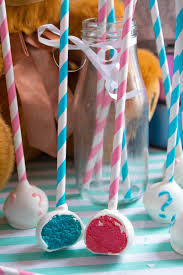 After everyone has their snack and plays a game, it's time for the big reveal. Gender Reveal Cake Pops Recipe Queenslee Appetit