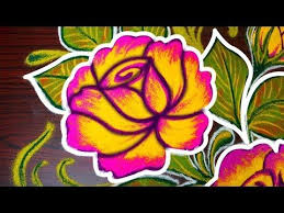 Simple Rose Rangoli Design For Pongal Easy Freehand Kolam Designs For Margazhi Muggulu Designs Youtub Rangoli Designs Kolam Designs Rangoli Kolam Designs