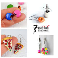Bijoux Sucres La Fee Gourmande Miniatures Gourmands En Pate Polymere Faits A La Main Bijoux Amusants Et Originaux Ide In 2020 Drop Earrings Washer Necklace Necklace
