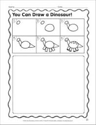 Draw A Dinosaur In 6 Steps Follow The Directions Dinosaur Lesson Dinosaurs Preschool Dinosaur Activities