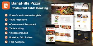 Banahills Pizza Restaurant Table Booking Html Template Restaurant Tables Templates Pizza Restaurant
